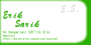 erik sarik business card